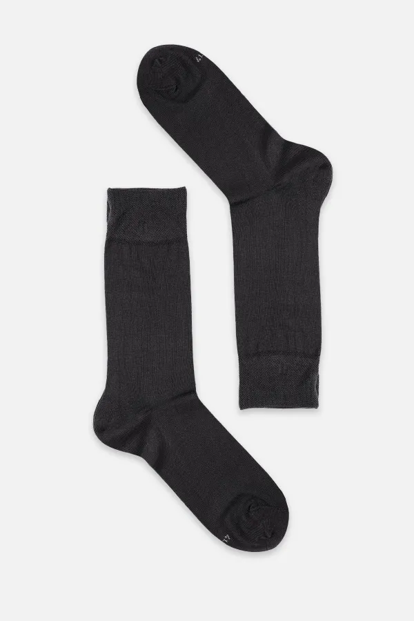 Mısırlı Men's Mercerized Single Summer Ankle Socks, Smoke Grey