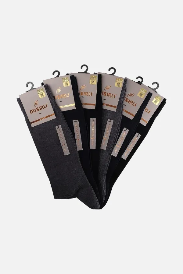 Mısırlı Erkek Merserize Kutulu 6 Çift Uzun Çorap Çok Renkli