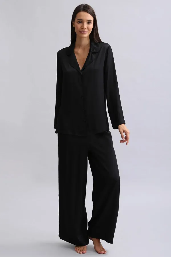 Ensemble pyjama en bambou noir pour femme égyptienne
