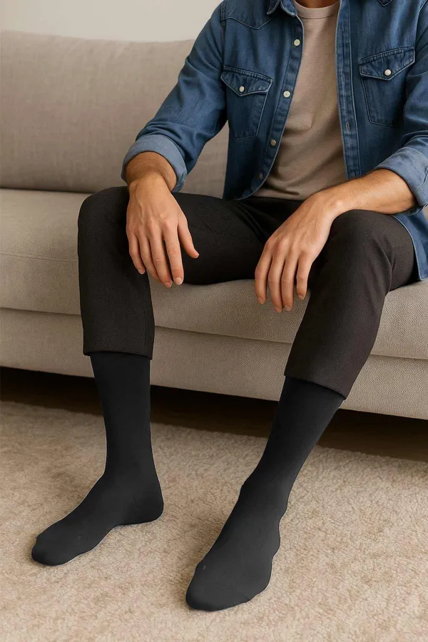 Mısırlı Men's Modal Ergonomic Single Socket Socks, Smoke Grey