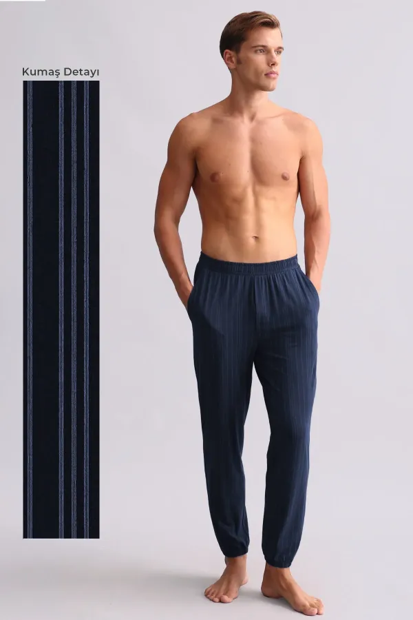 Egyptian Men's Bamboo Jogger Pants Navy Blue