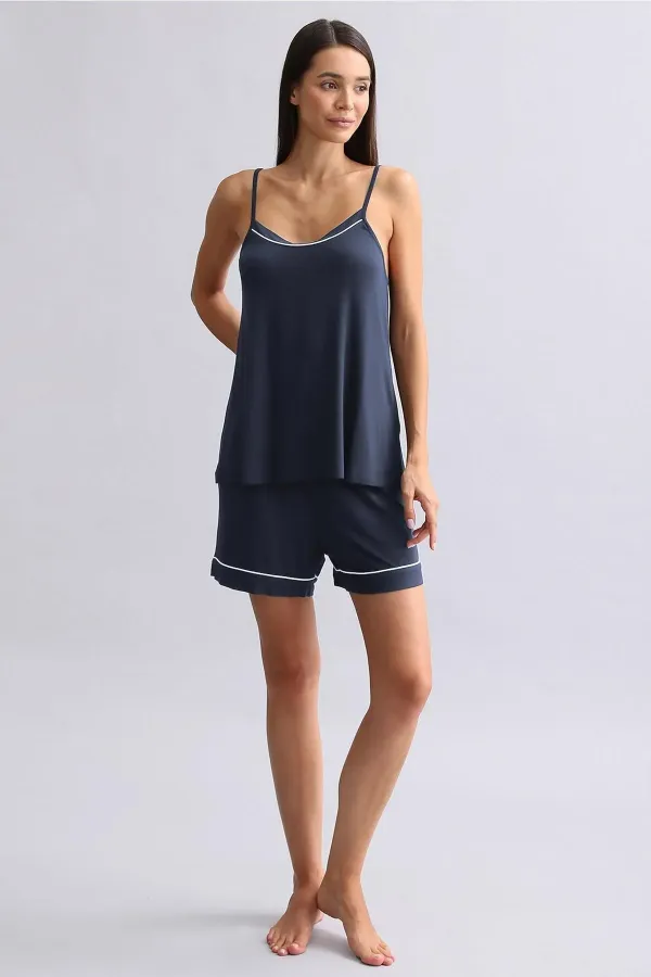 Mısırlı Kadın Modal Şort Gece Mavisi