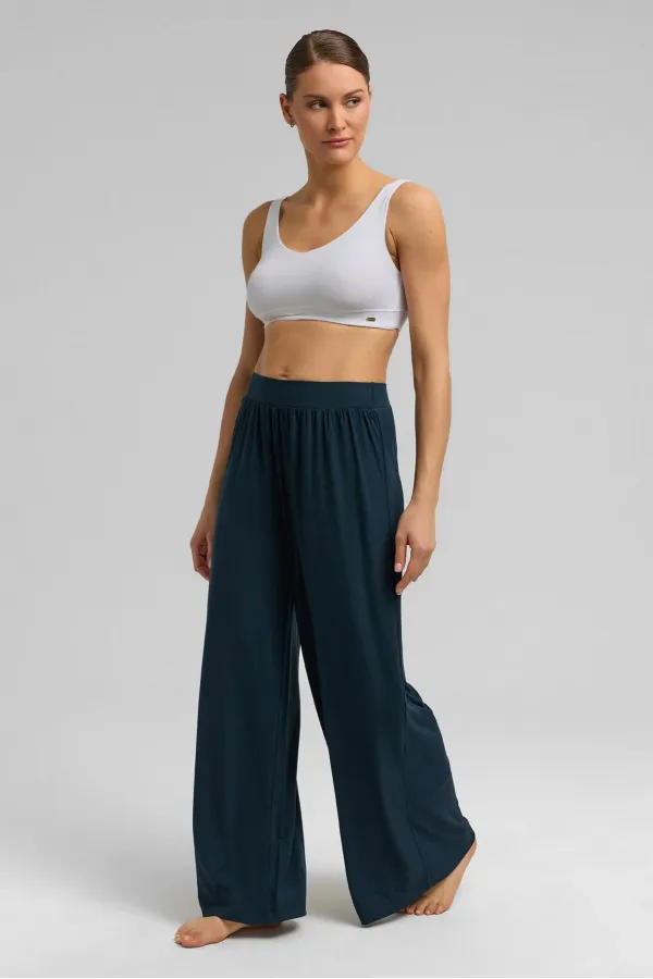 Women's Knitted Draped Trousers Anthracite