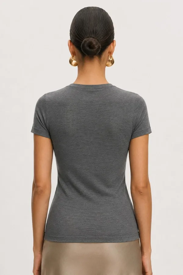 Débardeur en cachemire gris à col rond pour femme, d'origine égyptienne Débardeur en cachemire gris à col rond pour femme, d'origine égyptienne