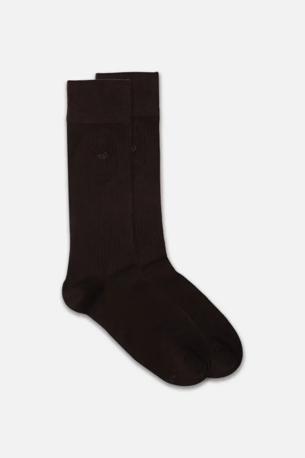 Mısırlı Erkek Bambu Tekli Soket Çorap Kahverengi