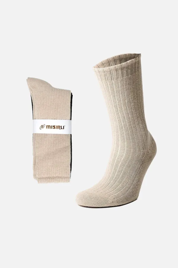 Chaussettes courtes en cachemire égyptien pour homme, 2 paires, noir/beige