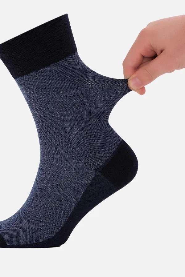 Chaussettes d'été simples mercerisées pour hommes, bleu marine, de style égyptien