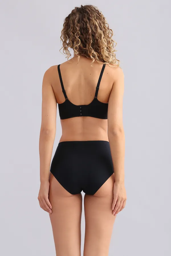 Mısırlı Laser Cut Mid-Waist Hipster Panties Black