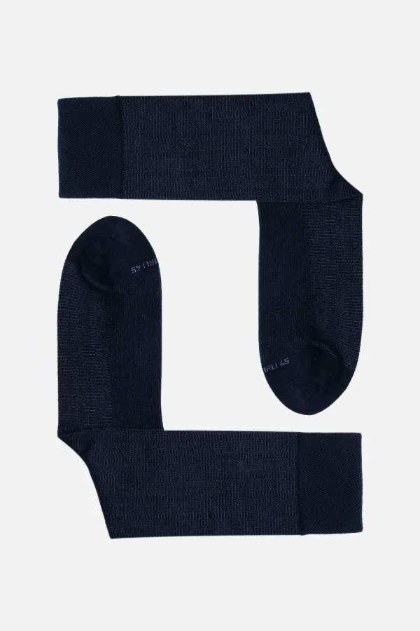 Chaussettes égyptiennes pour hommes, en bambou, à une seule chaussette, bleu marine