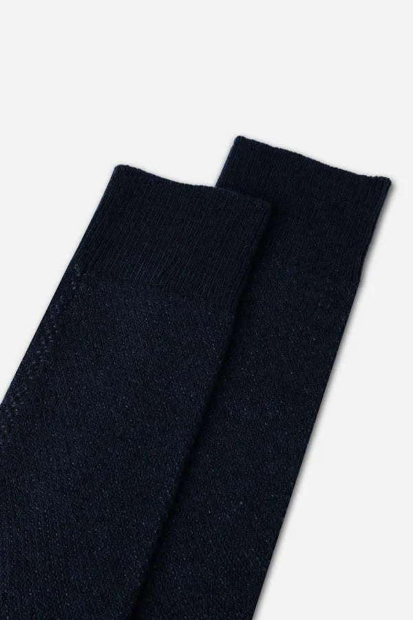 Mısırlı Erkek Kuzu Yünü (Lambswool) Tekli Soket Çorap Lacivert