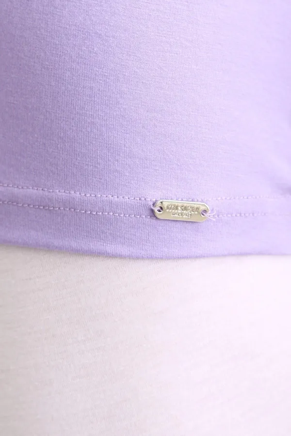 Débardeur/T-shirt de luxe en bambou égyptien Zeus, coupe classique, col rond, violet