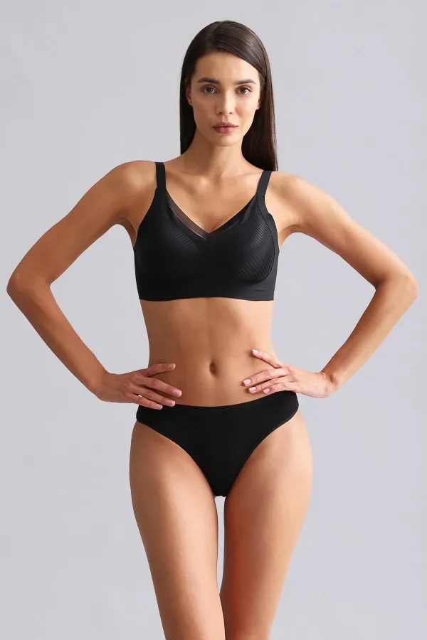 Mısırlı Modal By TENCEL HERA Brief İnce Lastikli 3'Lü Slip Külot Siyah