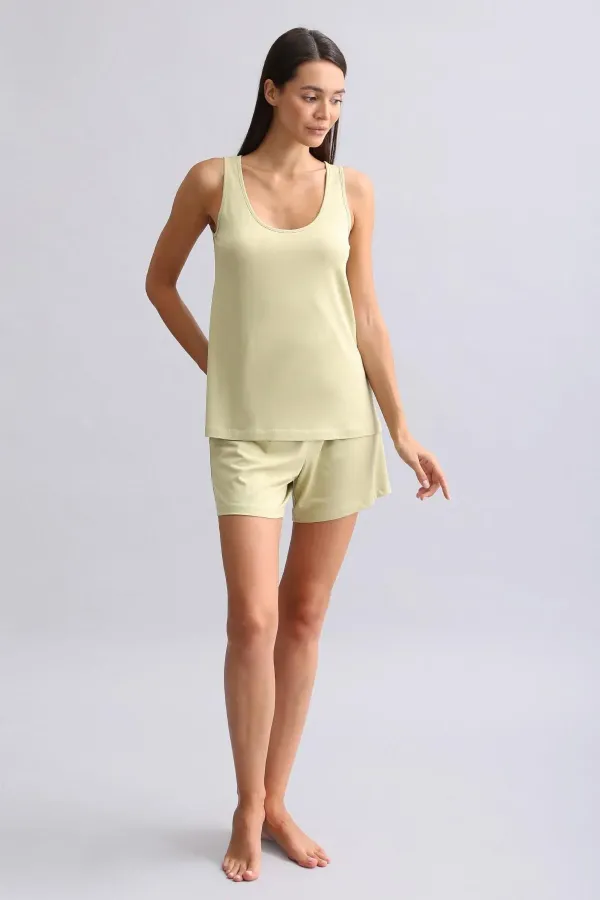 Mısırlı Kadın Bambu Şort Adaçayı Yeşili