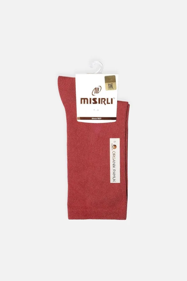 Chaussettes égyptiennes en coton biologique à une seule chaussette, couleur terre cuite