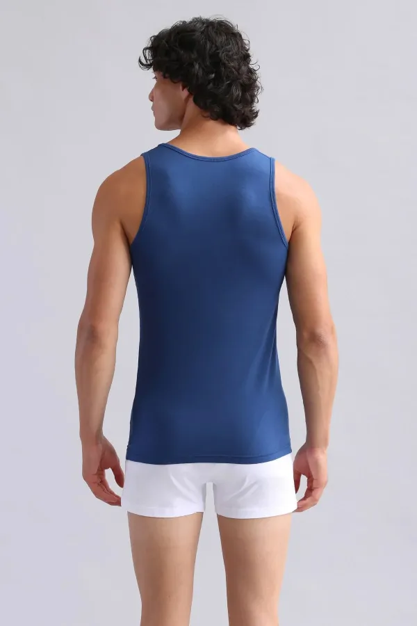 Mısırlı ORGANIC Cotton HERCULES Slim Fit Basic Tank Top Navy Blue
