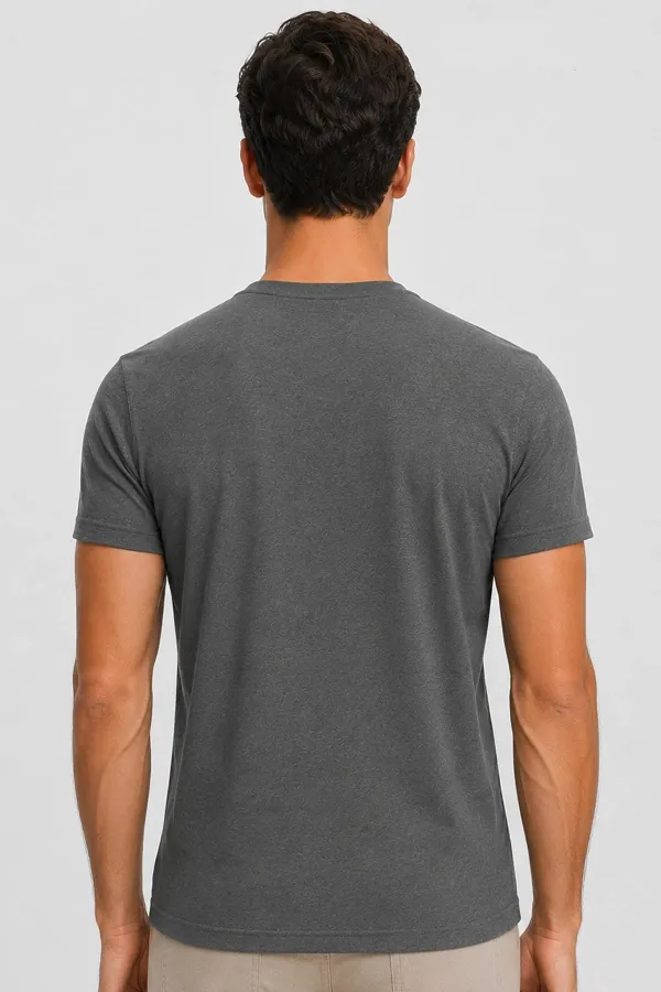 Egyptian Men's Cashmere Crew Neck Short Sleeve Undershirt Grey