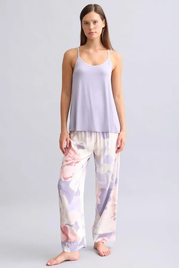 Mısırlı Kadın Bambu Atlet Pijama Üst Violet