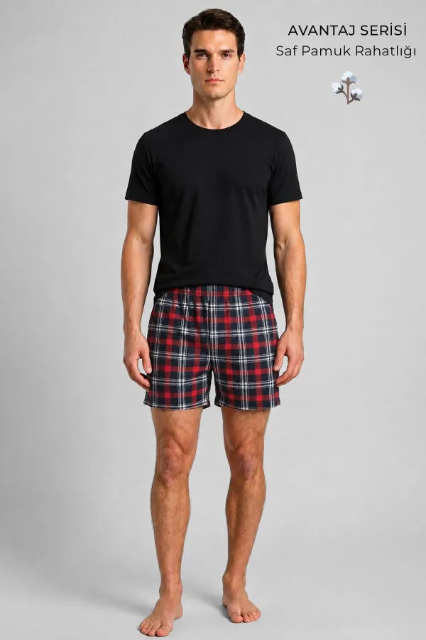 Pyjama court à carreaux orange pour homme, style égyptien