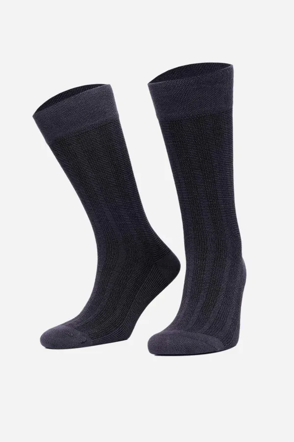Chaussettes égyptiennes pour homme en bambou, coloris gris fumé.
