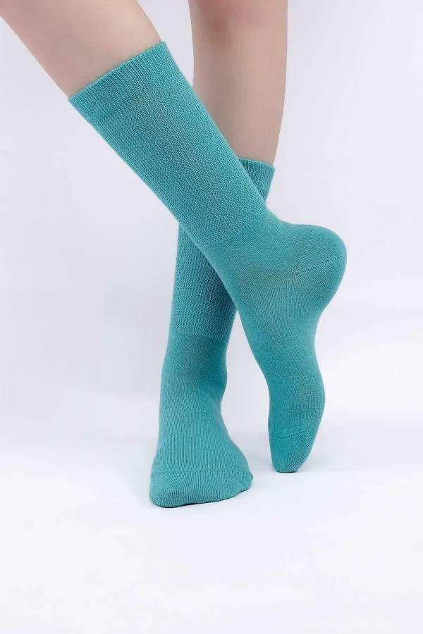 Mısırlı Kadın %10 GÜMÜŞ Madeni İçerikli Soket Çorap Mavi