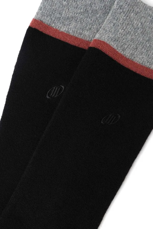 Chaussettes simples en coton éponge pour homme, noires, d'origine égyptienne