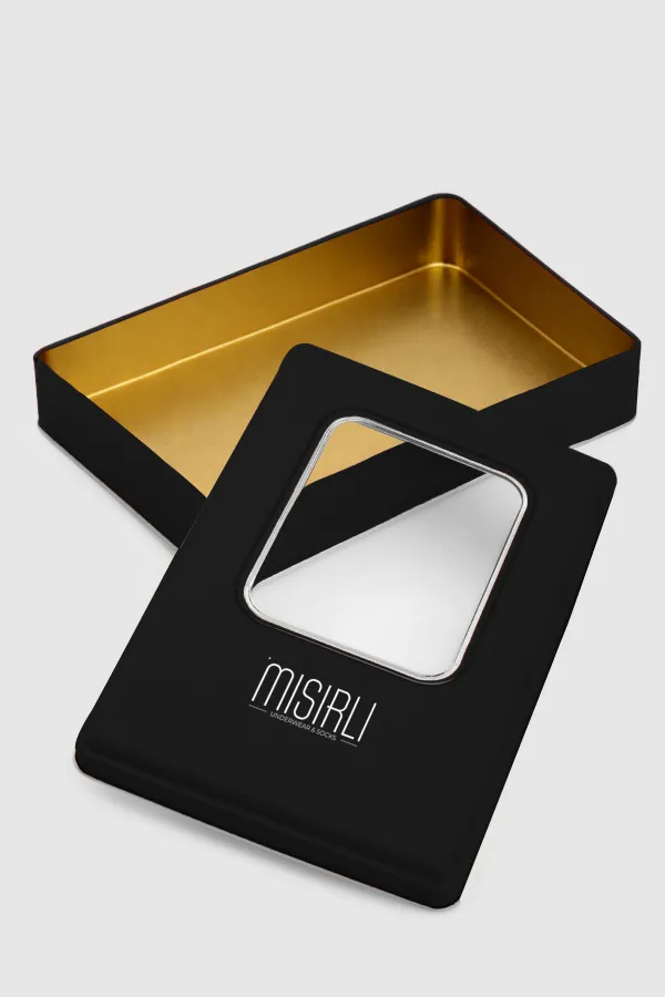 Coffret cadeau unisexe en métal noir