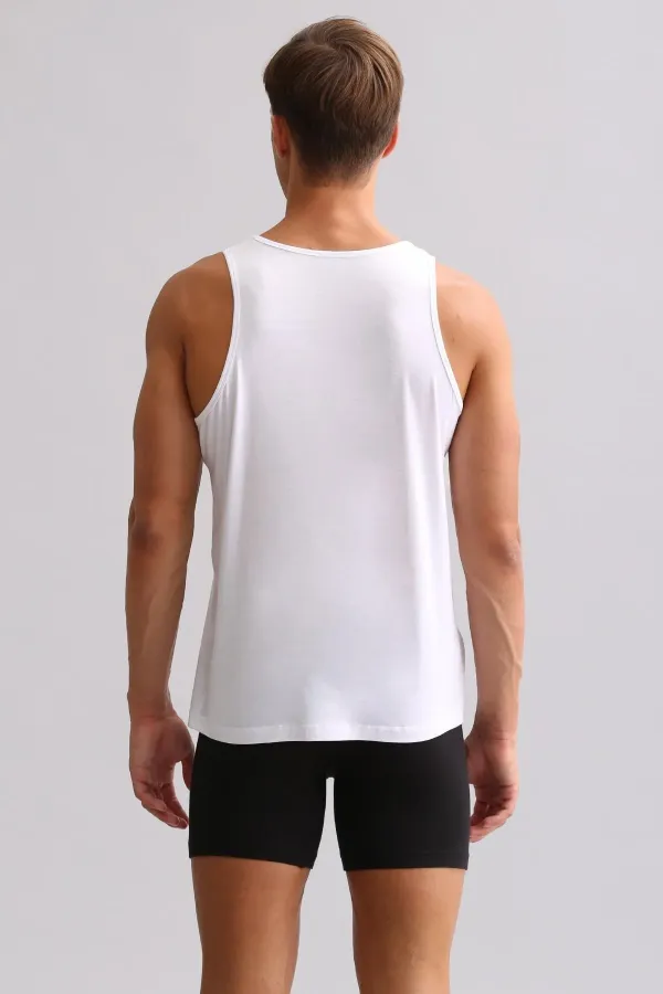 Mısırlı ORGANIC Pamuklu ZEUS LUXURY Regular Fit Basic Atlet Beyaz