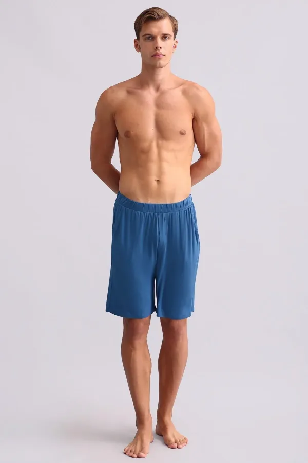 Short de pyjama en modal pour homme, bleu marine foncé