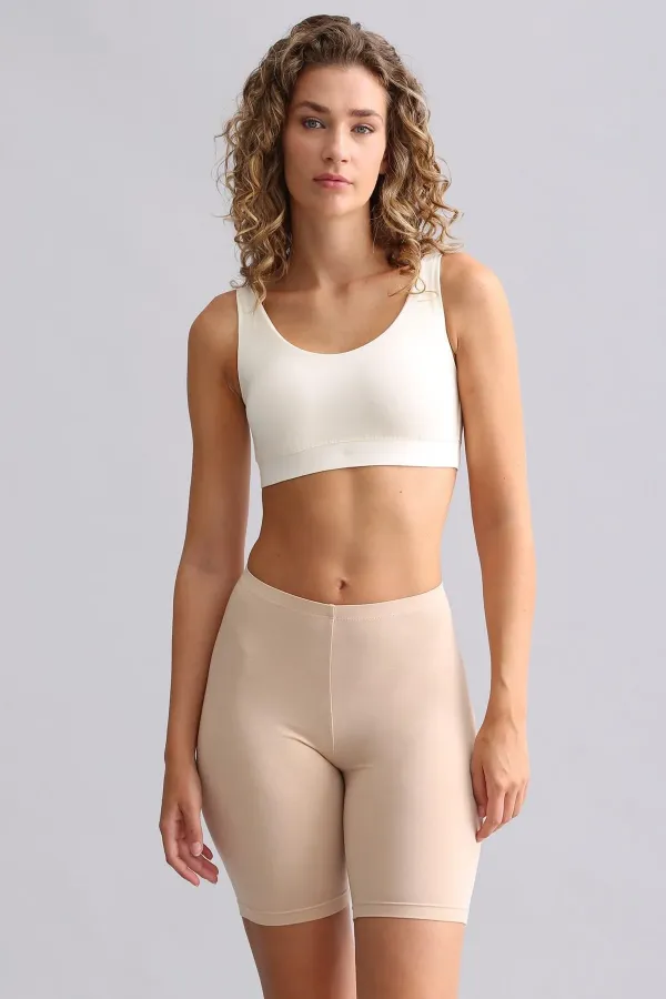 Haut court en modal pour femme de TENCEL MEGAN, couleur écru