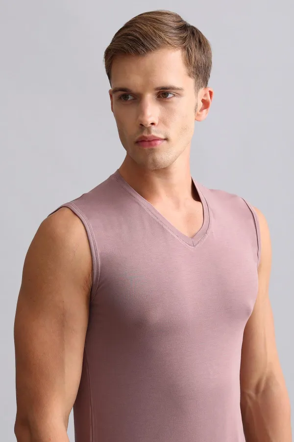 Mısırlı BAMBOO HERCULES Slim Fit V-Neck Athletic Tank Top / T-Shirt Lavender