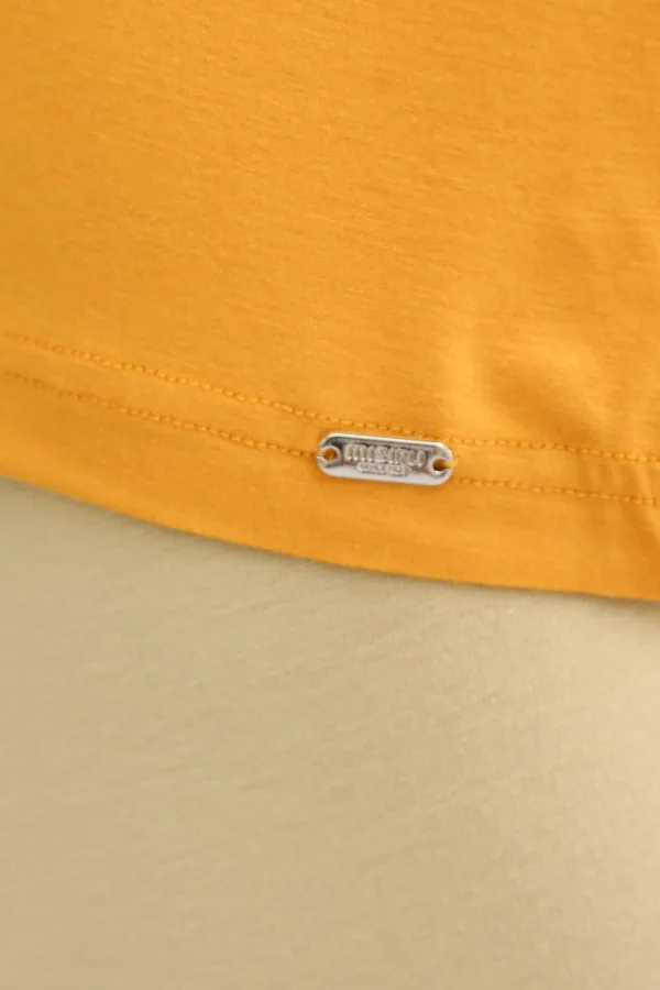 Mısırlı ORGANIC Pamuklu ZEUS LUXURY Regular Fit Bisiklet Yaka Fanila / T-Shirt Hardal