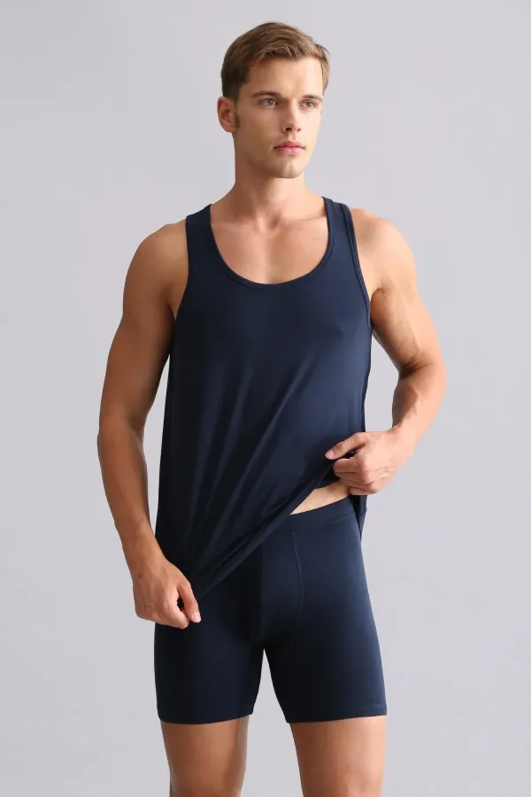 Mısırlı BAMBU ZEUS Regular Fit Basic Atlet / T-Shirt Lacivert