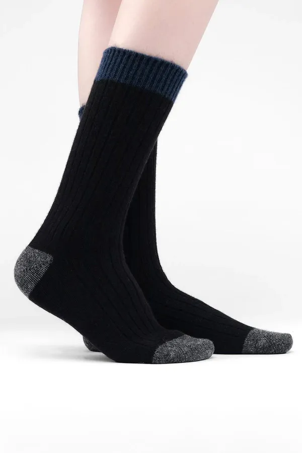 Mısırlı Women's Lambswool Single Socket Socks Black
