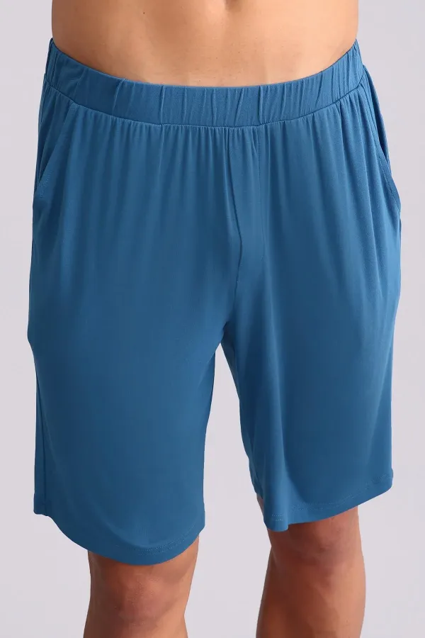 Short de pyjama en modal pour homme, bleu marine foncé