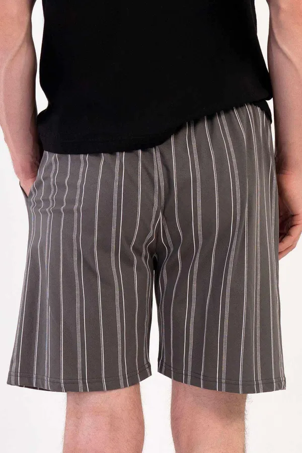 Short en coton pour homme, gris foncé, style égyptien Short en coton pour homme, gris foncé, style égyptien