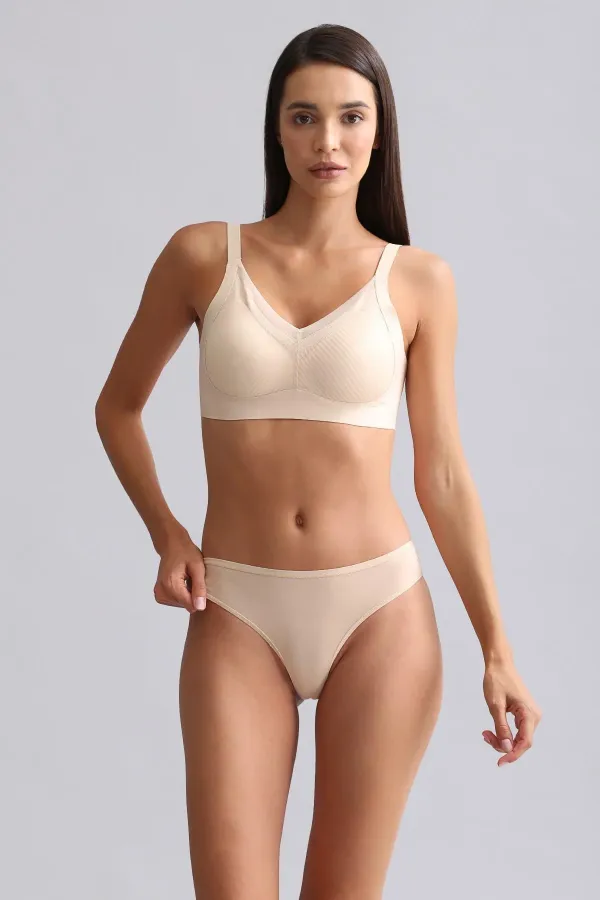 Mısırlı Modal By TENCEL HERA İnce Lastikli 3'Lü Brazillian Külot Ten