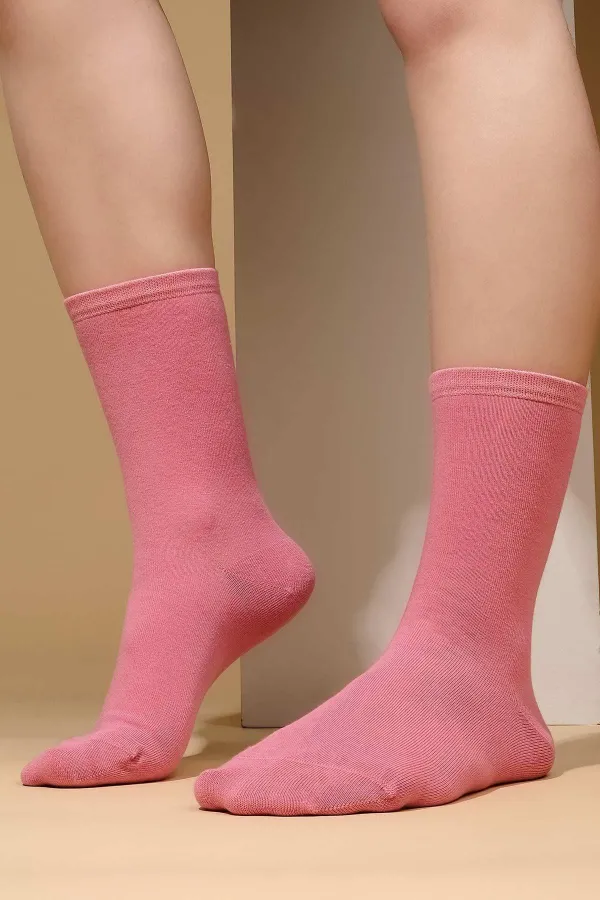 Chaussettes roses en coton biologique égyptien pour femmes