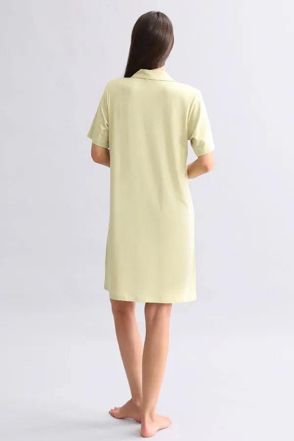 Chemise de nuit égyptienne en bambou vert sauge
