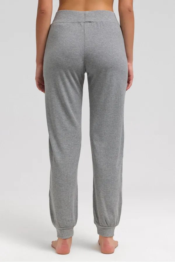 Mısırlı Kadın Kaşkorse Jogger Pantolon Gri Melanj