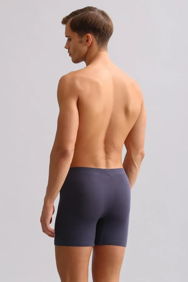 Mısırlı BAMBU ZEUS LUXURY Regular Fit Metal Armalı Long Boxer Antrasit