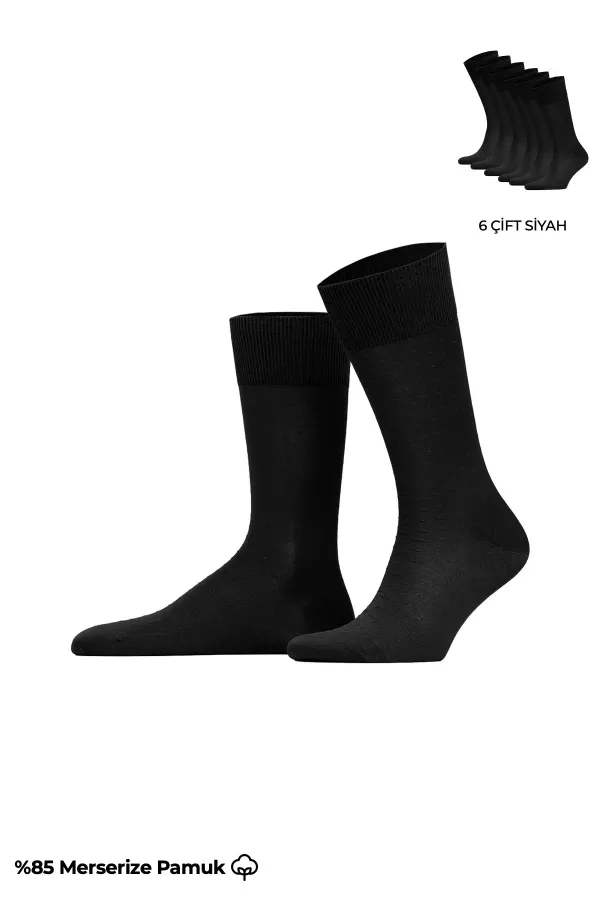 Chaussettes noires ultra-fines à motif à 6 pois pour homme, mercerisées
