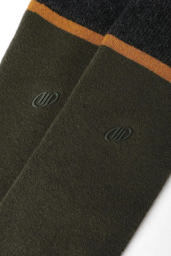 Chaussettes simples en coton éponge kaki pour homme, de fabrication égyptienne