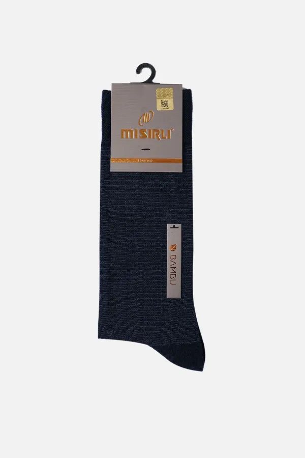 Chaussettes égyptiennes pour hommes, en bambou, à une seule chaussette, bleu marine