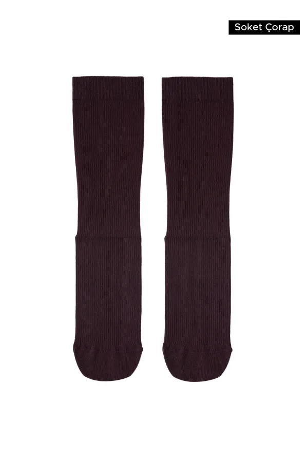 Egyptian Unisex Bamboo Flight and Pilot Socks with Special Tightening Technology, Purple
