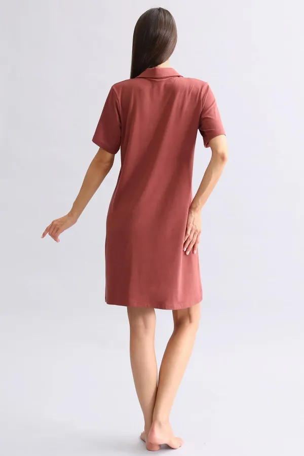 Mısırlı Women's Bamboo Nightgown Burgundy