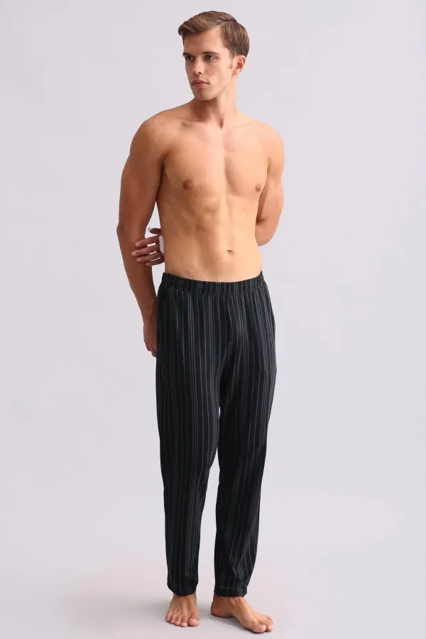 Pantalon droit en bambou noir pour homme, style égyptien