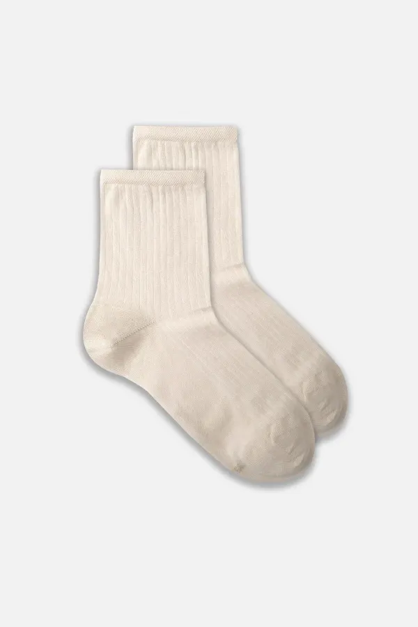 Mısırlı Kadın Merserize Tekli Soket Çorap Bej