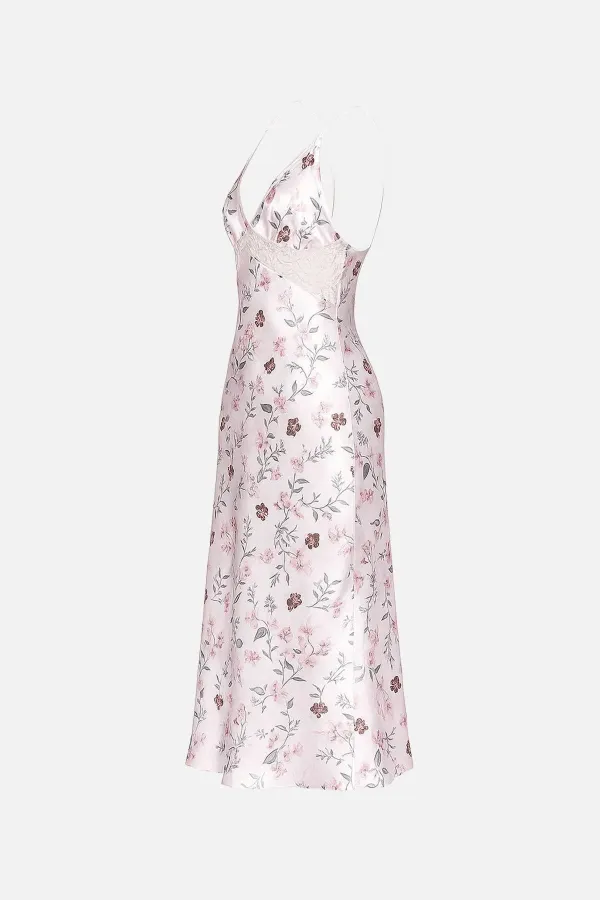 Tunique longue en satin crème pour femme égyptienne