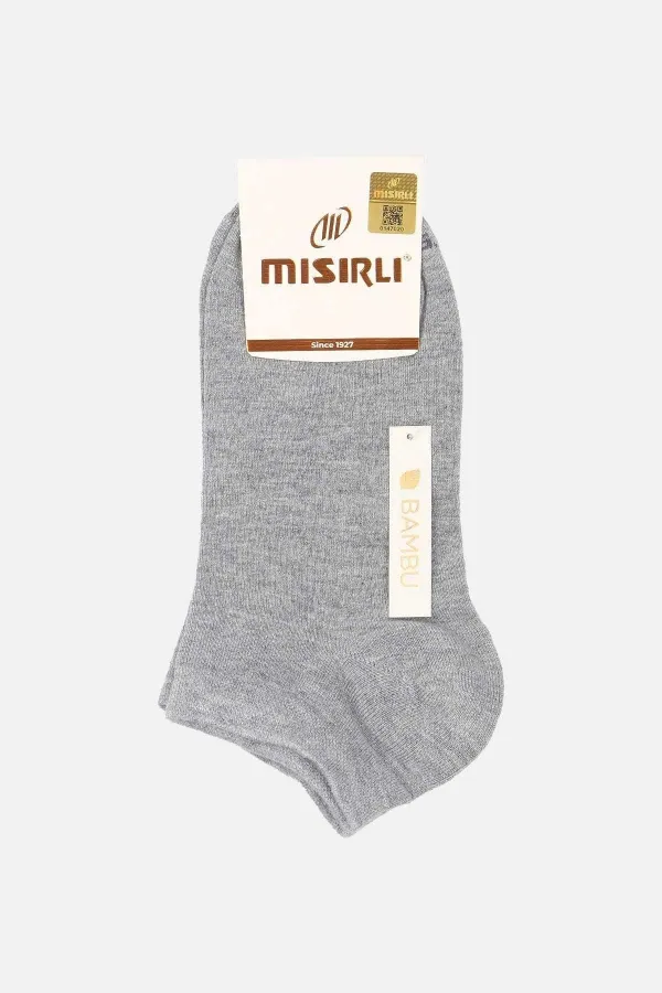 Mısırlı Women's Bamboo Single Summer Ankle Socks Grey