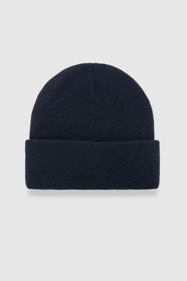 Mısırlı Unisex Yün Kıvrık Düz Bere - Javier Lacivert